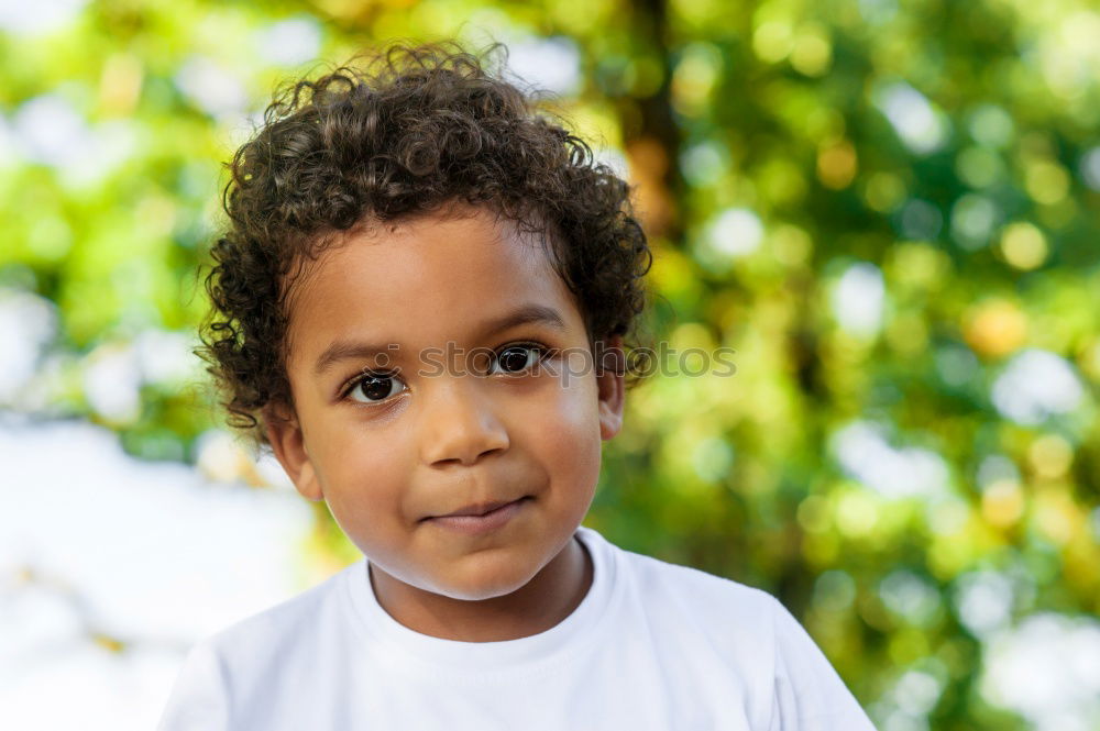 Similar – Image, Stock Photo Adorable latin child in the garden