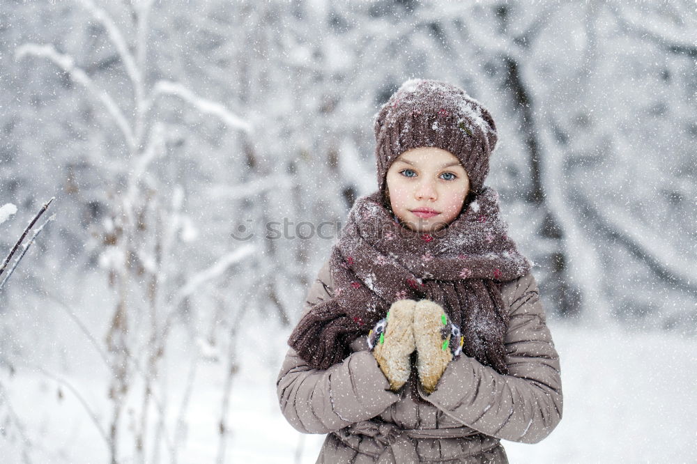 Similar – Mother and daughter during the walk in the forest