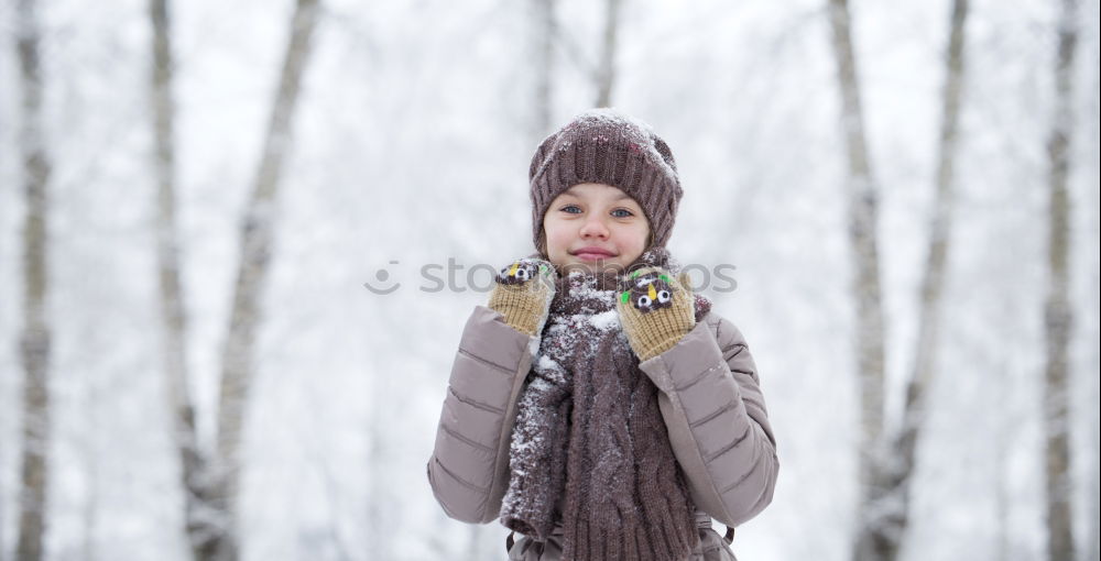 Similar – Image, Stock Photo Young woman enjoying a snowy winter day