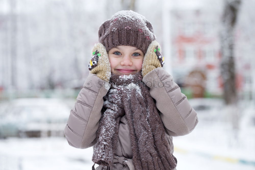 Similar – Image, Stock Photo Friendly young blond woman outdoors in winter