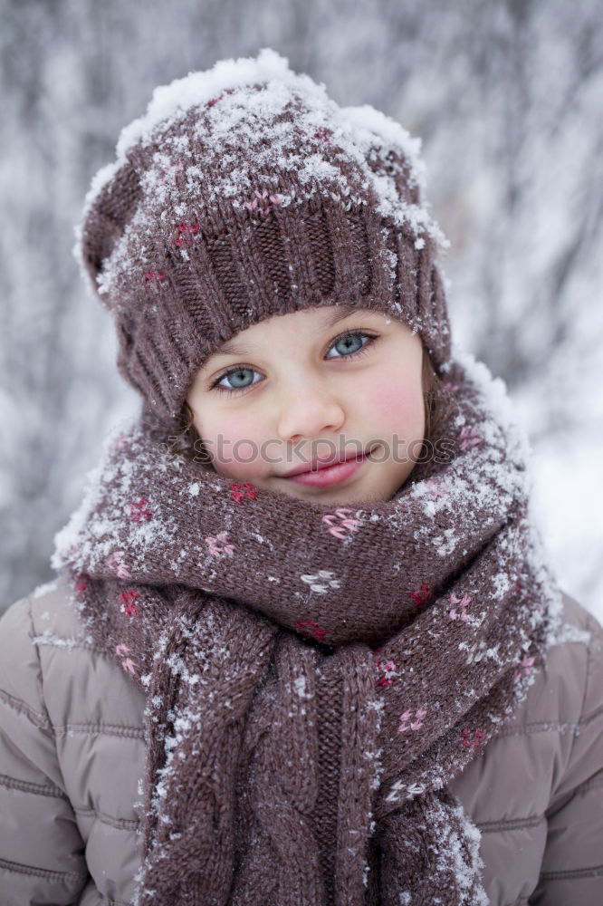 Similar – Image, Stock Photo Cute girl with blue eyes in white hat