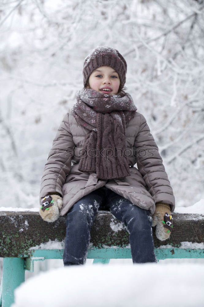 Similar – Image, Stock Photo Snowman and child in the yard