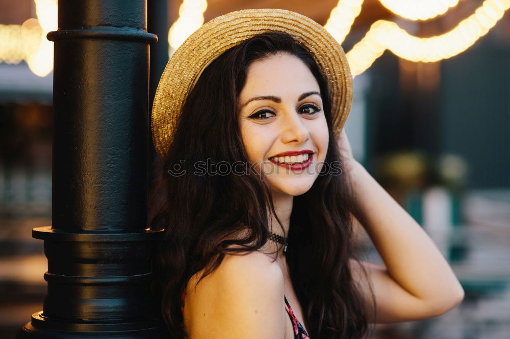 Similar – Image, Stock Photo smiling woman in outdoor