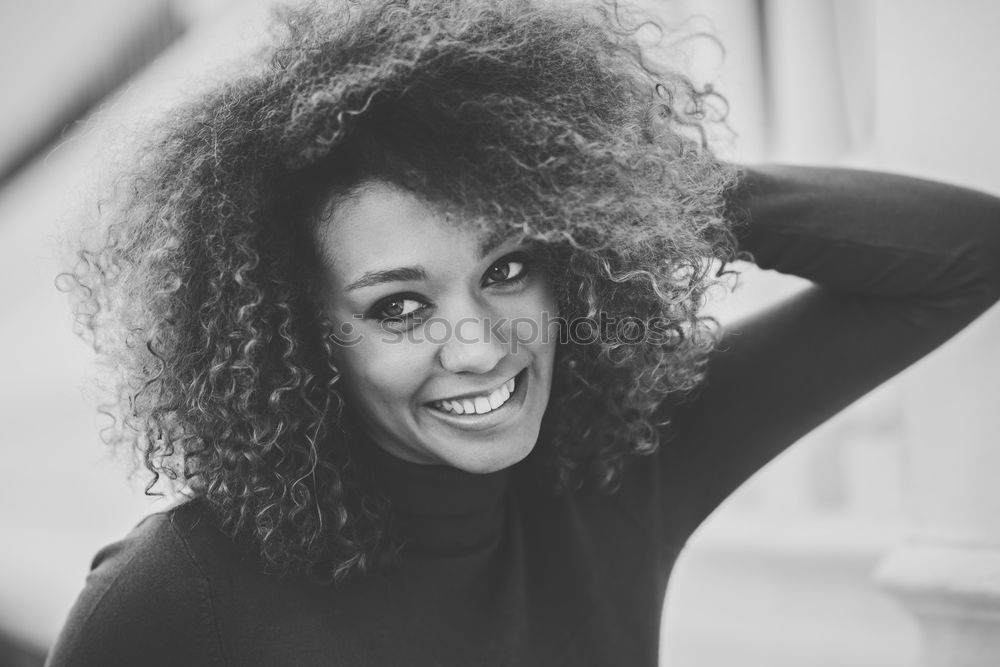 Close-up portrait of beautiful young African American woman