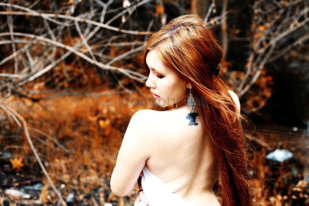 Similar – Image, Stock Photo Girl in the snow redhead with a transparent ball