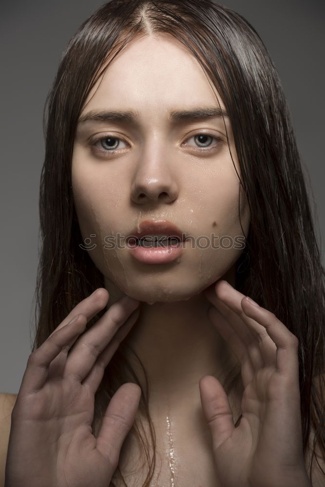 Similar – Image, Stock Photo Woman with sad look