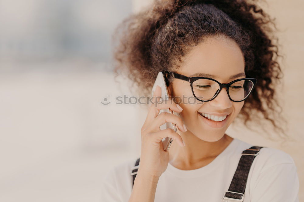 Similar – Image, Stock Photo Young black woman in front of a shop window in a shopping street