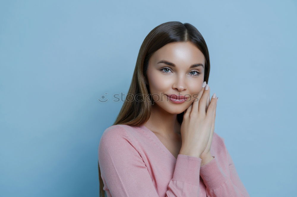 Similar – Image, Stock Photo Happy young woman seating in a restaurant
