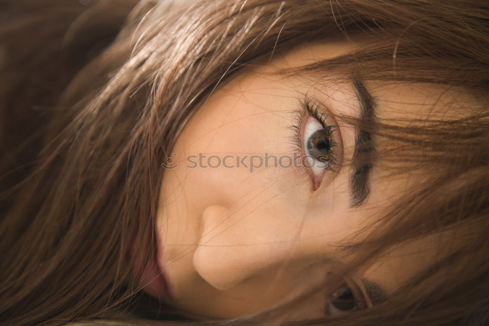 Similar – Image, Stock Photo Thoughtful woman at wooden handrail