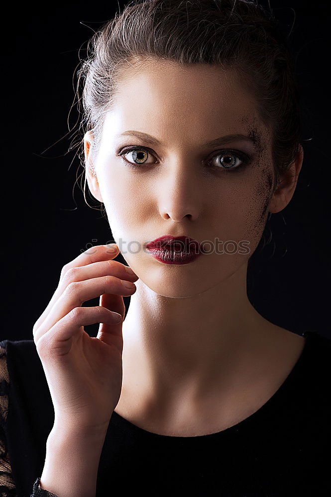 Similar – Image, Stock Photo Young expressive woman in a classic feminist image