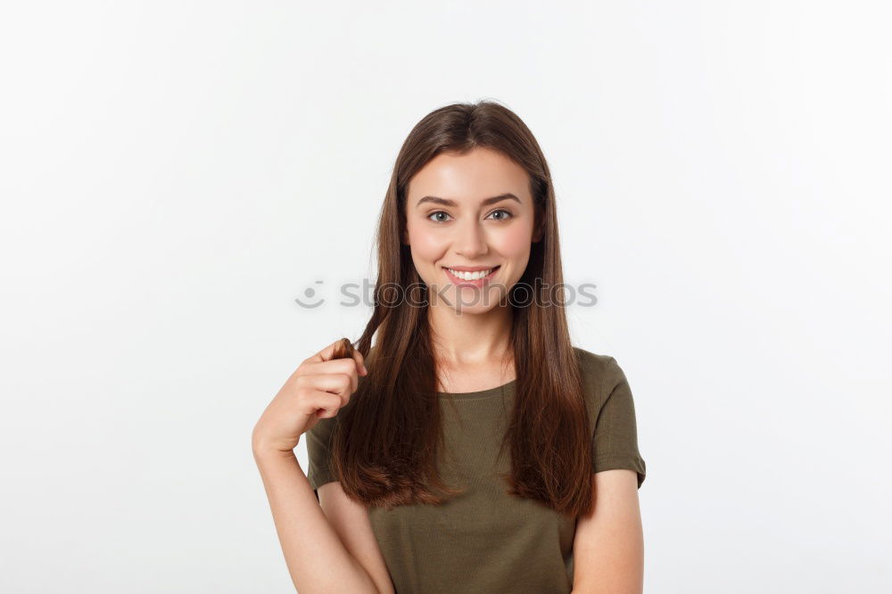 Similar – Portrait of a beautiful young woman smiling