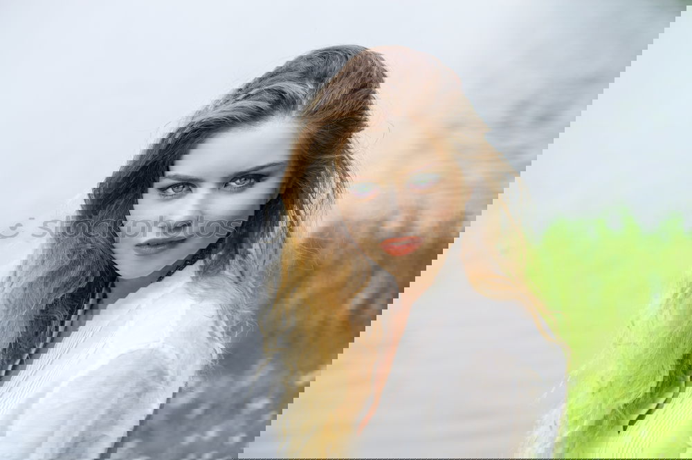 Similar – Image, Stock Photo Blonde woman in urban background