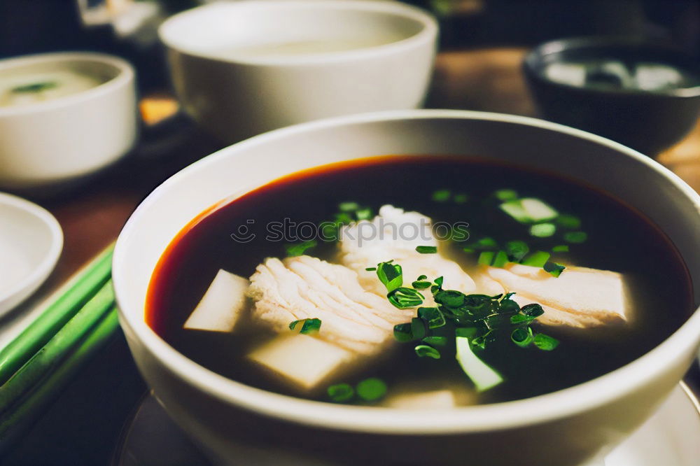 Similar – Image, Stock Photo Ramen with noodles, egg and scallion