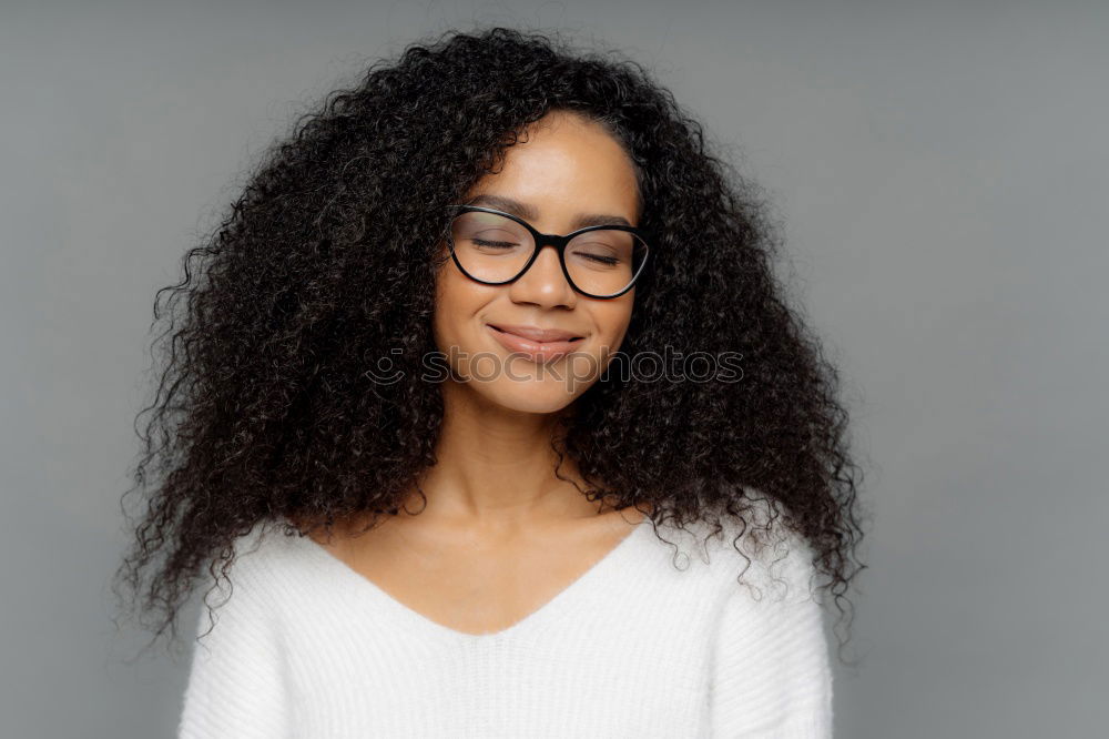 Similar – Image, Stock Photo Beautiful young African American woman with afro hairstyle