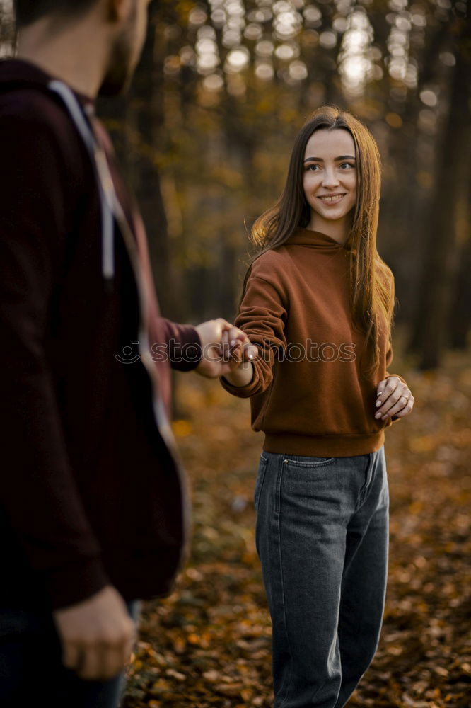 Similar – Image, Stock Photo Stylish model in autumnal wood