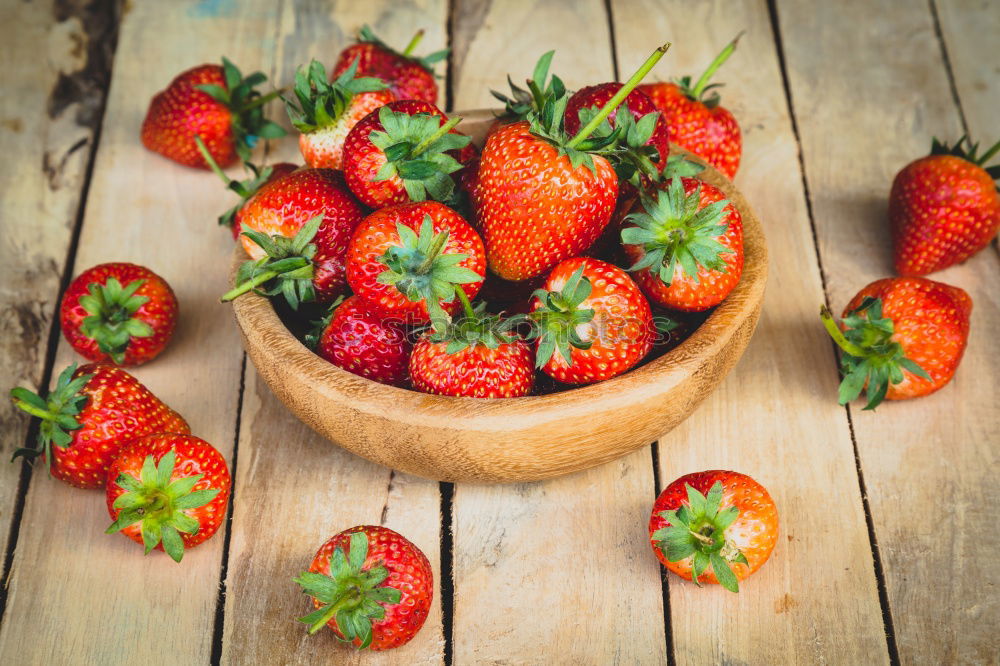 Similar – Image, Stock Photo Fresh strawberries on the plate