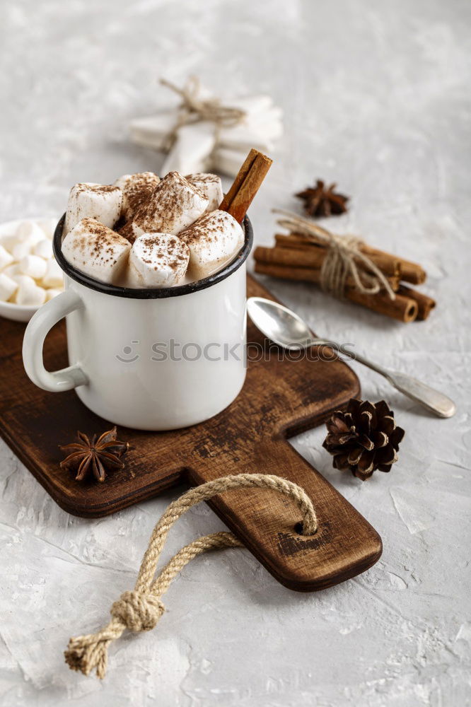 Similar – Image, Stock Photo two mugs of hot cocoa with marshmallows