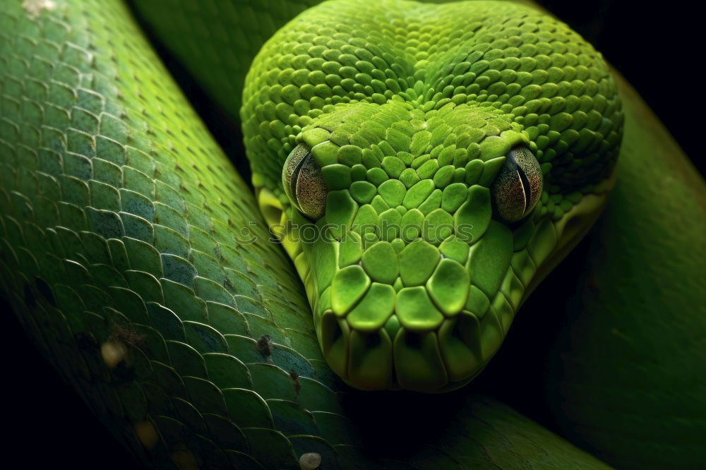 Similar – Close up portrait of beautiful Green tree python