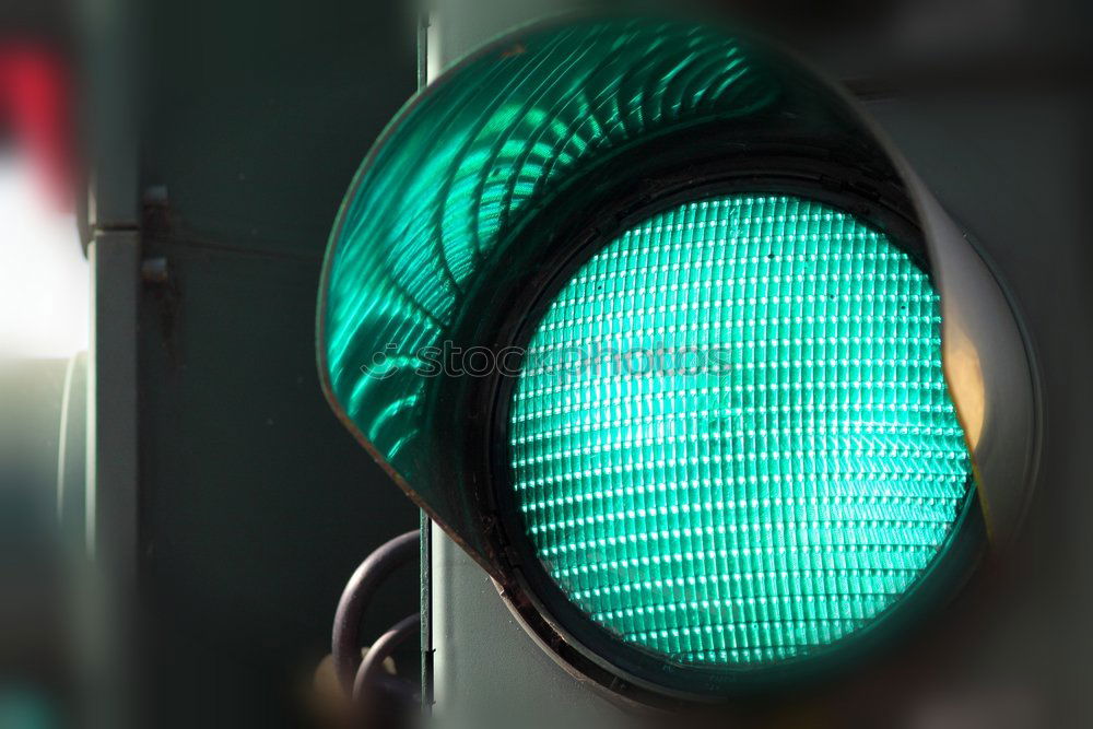 Image, Stock Photo Berlin television tower with traffic light in green