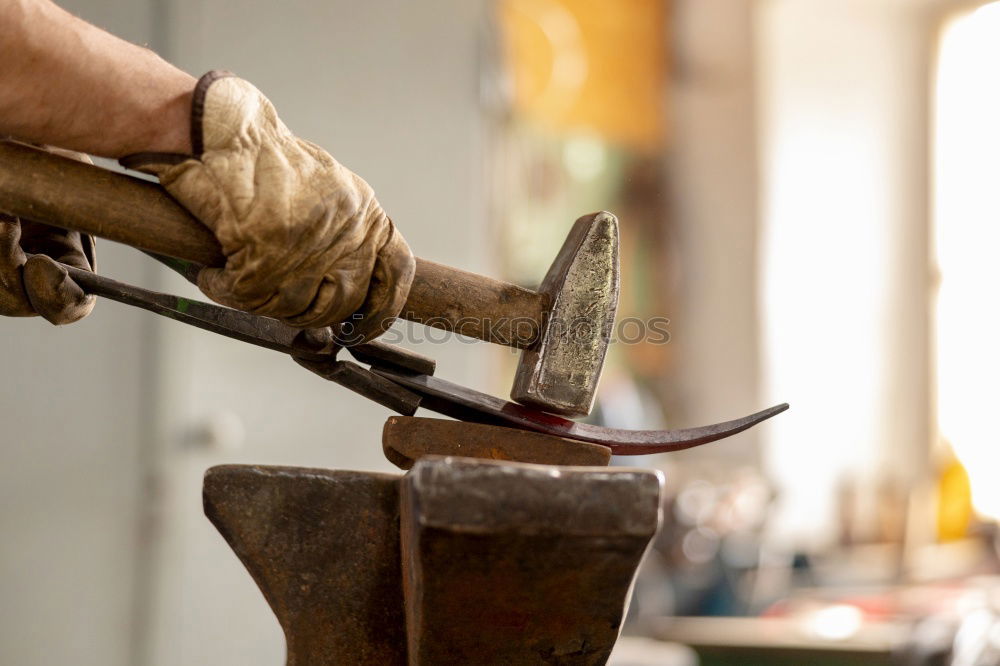 Similar – Image, Stock Photo Red hot iron in a forge