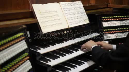 Similar – Image, Stock Photo old piano with a lot of white keys and black ones in the spaces in between