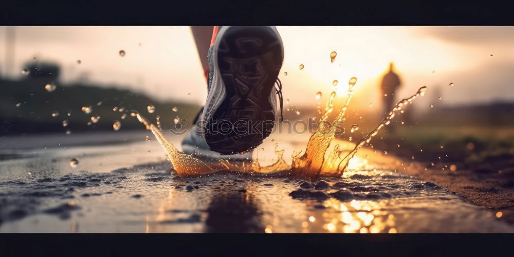 Similar – Image, Stock Photo Young fit blonde woman jumping in the street