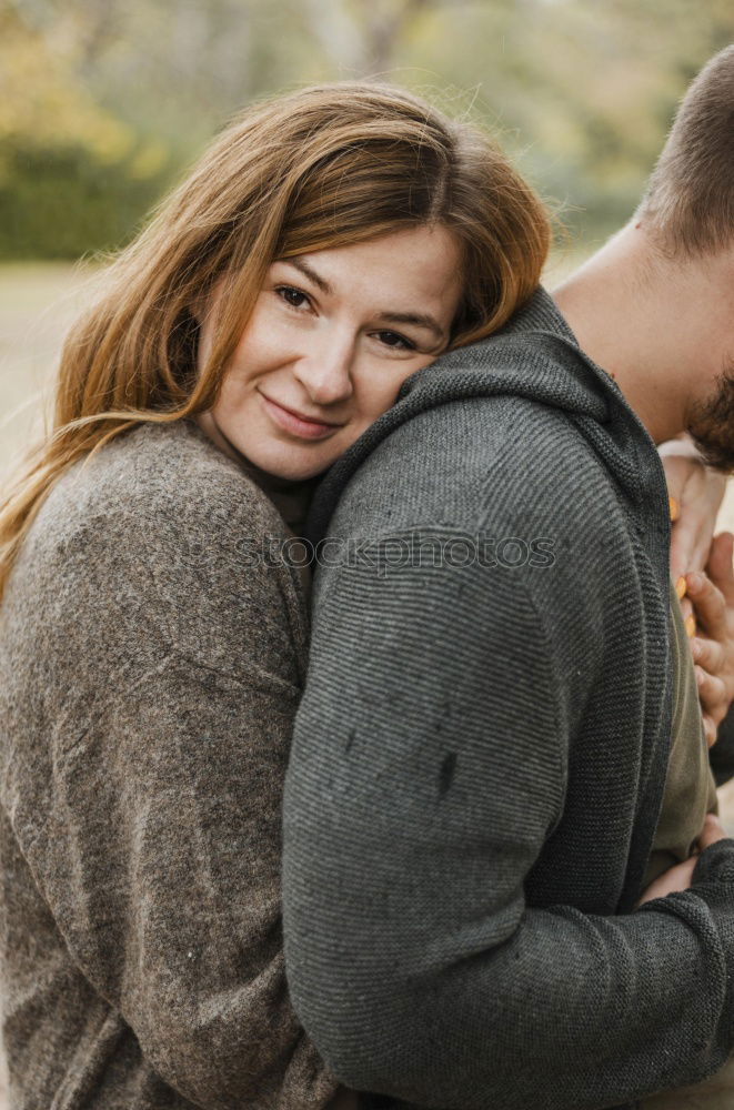 Similar – Image, Stock Photo Heavily pregnant woman laughs and rejoices with her husband