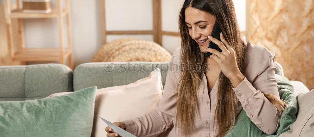 Similar – Image, Stock Photo Woman using a computer on the floor