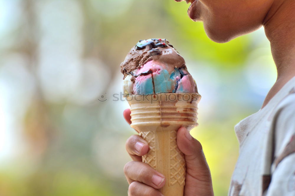 Similar – Image, Stock Photo Man covering face with ice-cream