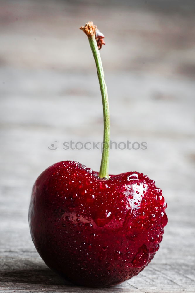 Image, Stock Photo Delicious cherries on a blue wooden table