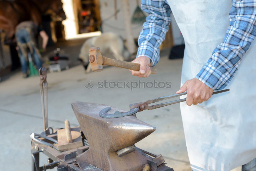 Image, Stock Photo Red hot iron in a forge