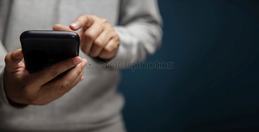 Image, Stock Photo Hands of a Young woman, Holding a smartphone