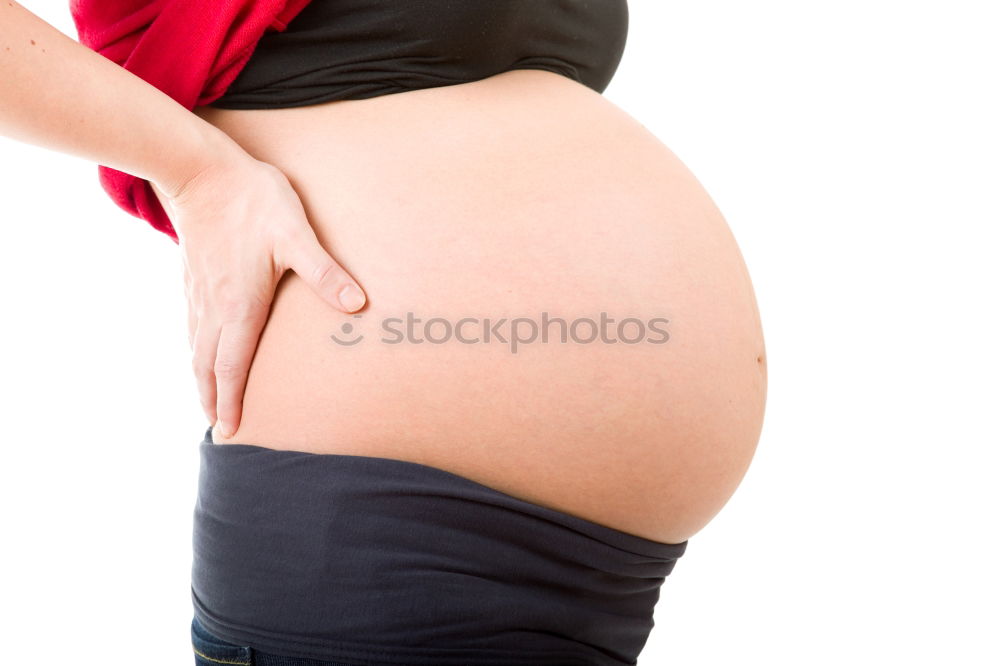 Similar – Image, Stock Photo Pregnant woman exercising at home sitting on the fitball