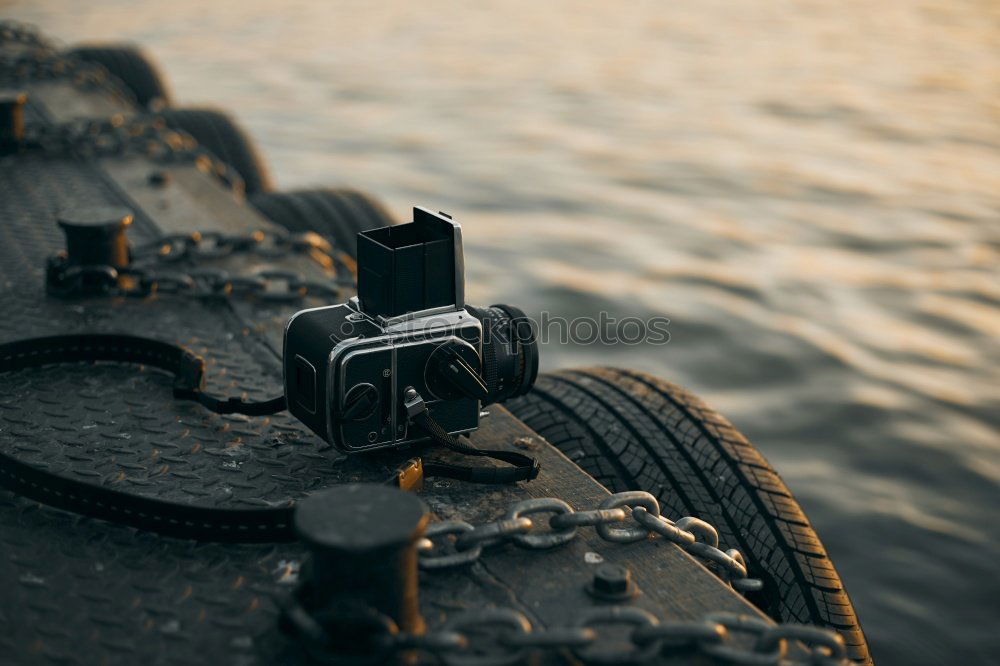 Image, Stock Photo Crop male hand holding compass