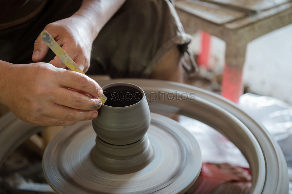 Similar – Image, Stock Photo Crop woman working with clay