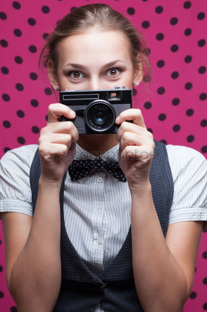 Image, Stock Photo Young girl holding a mirror