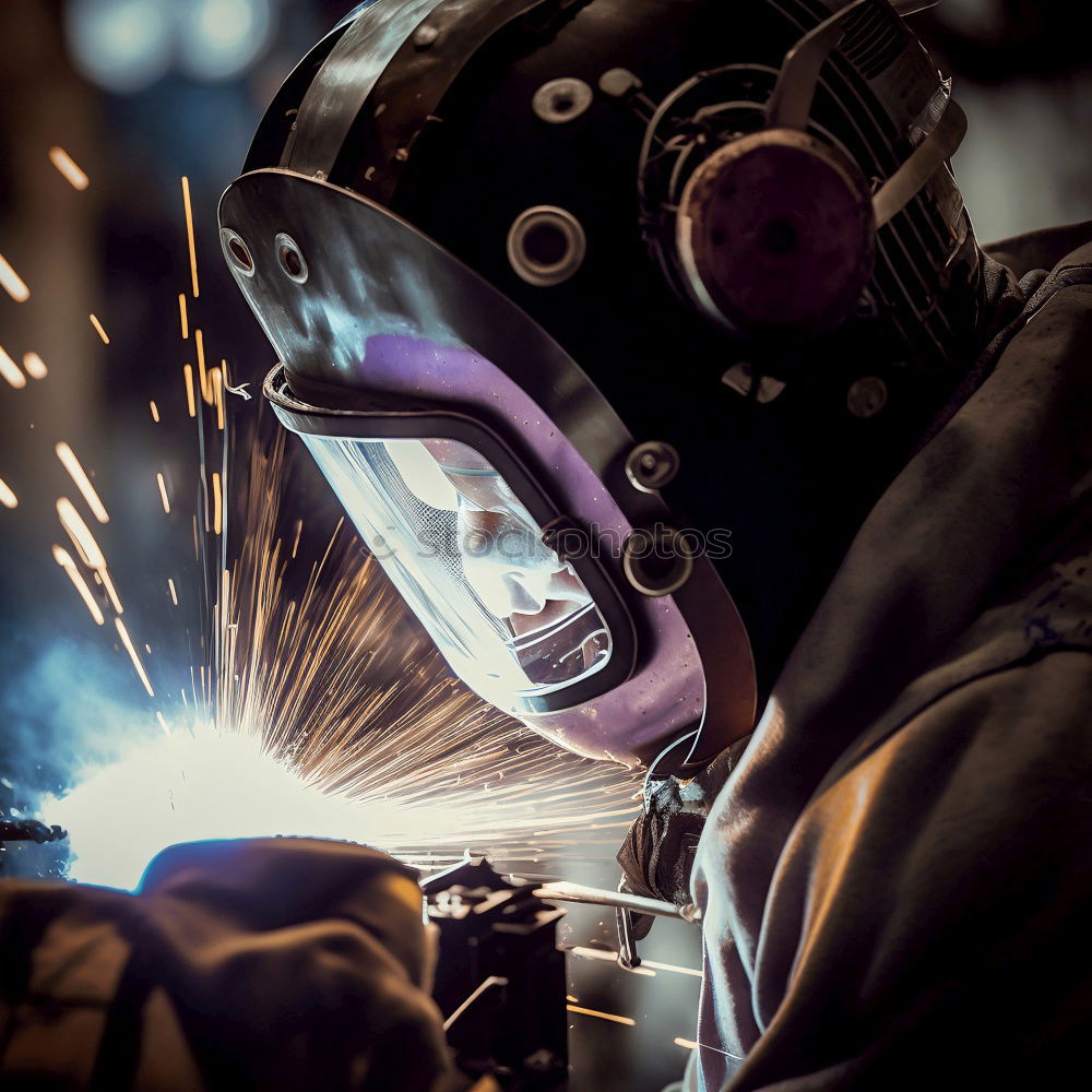 Similar – worker using an angle grinder