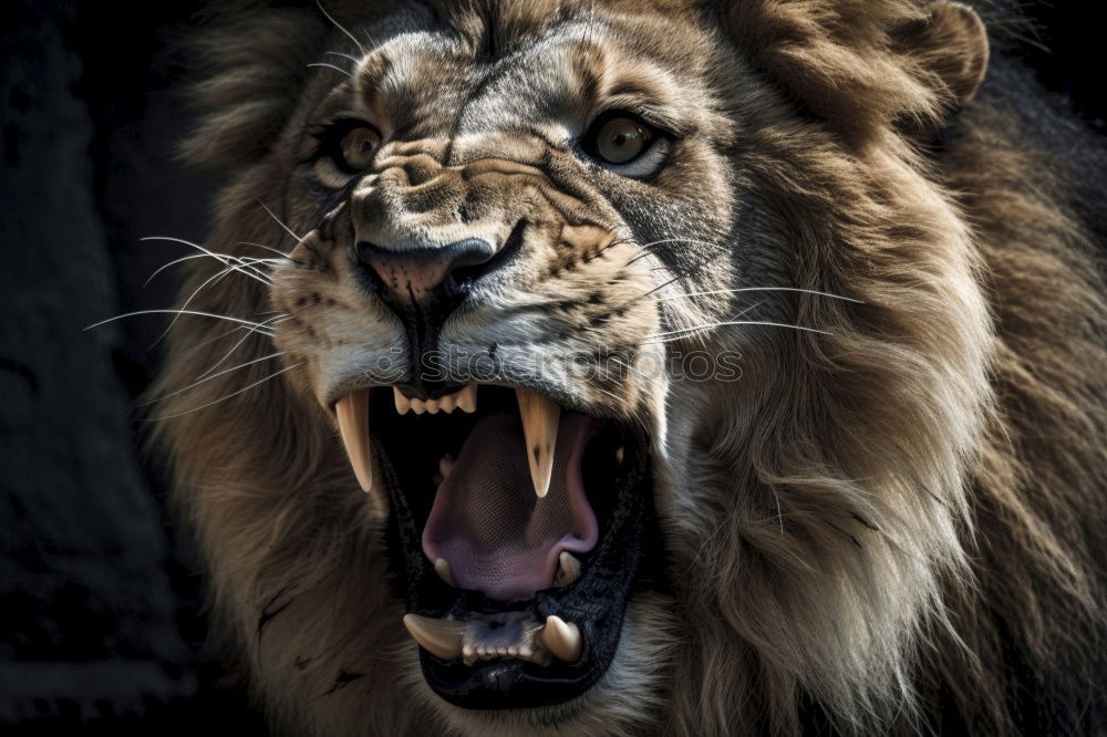 Similar – Close up side portrait of male African lion