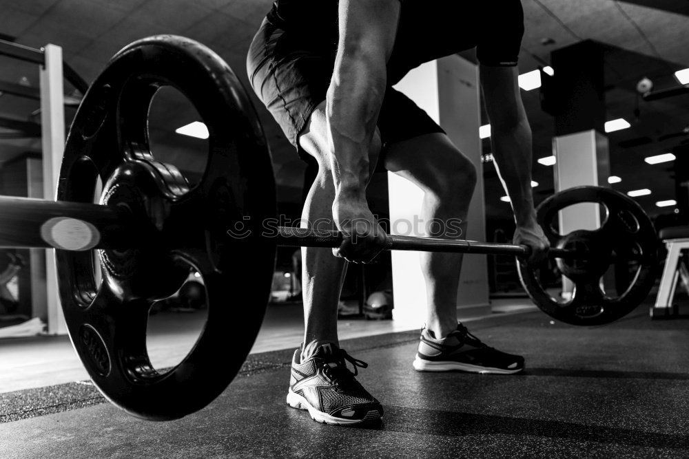Similar – Image, Stock Photo Closeup of weightlift workout at the gym with barbell