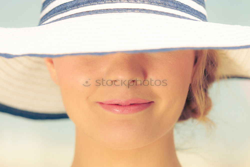 Similar – Image, Stock Photo Woman with blue dress and hat in classic car