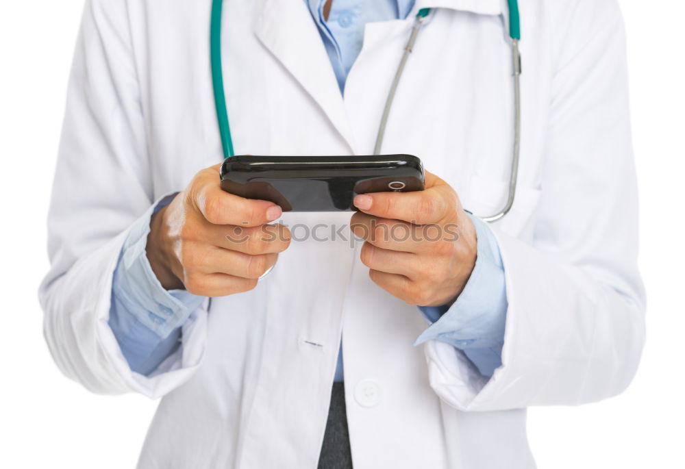 Similar – Image, Stock Photo Beautiful doctor writting on cellphone at hospital