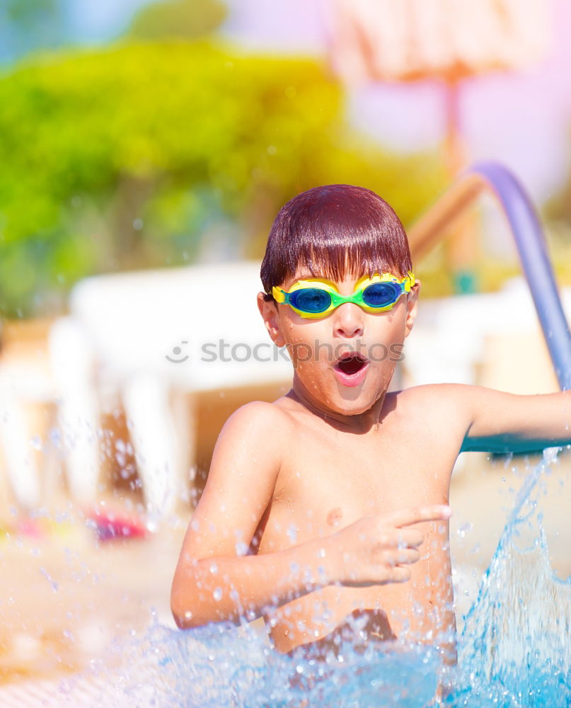 Similar – Image, Stock Photo Two happy children lie on a hammock and play with soap bubbles.