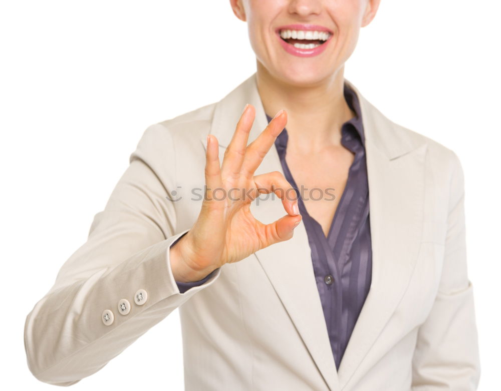 Similar – Portrait of senior woman with sunglasses insulting with finger