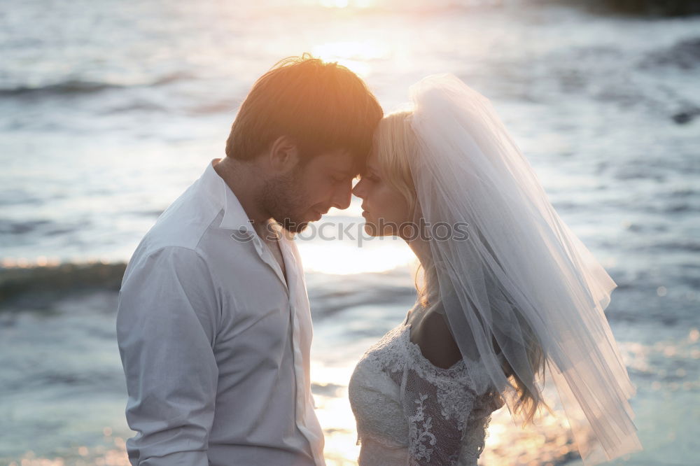 Similar – Beautiful wedding couple at the beach