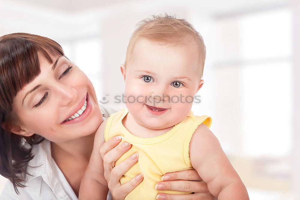 Similar – Image, Stock Photo Woman and her cute little daughter are hugging
