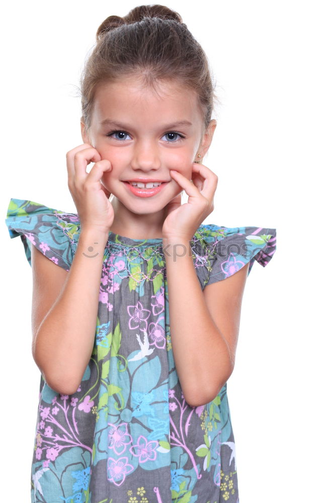 Similar – Image, Stock Photo Happy girl enjoying eating the fresh blueberries