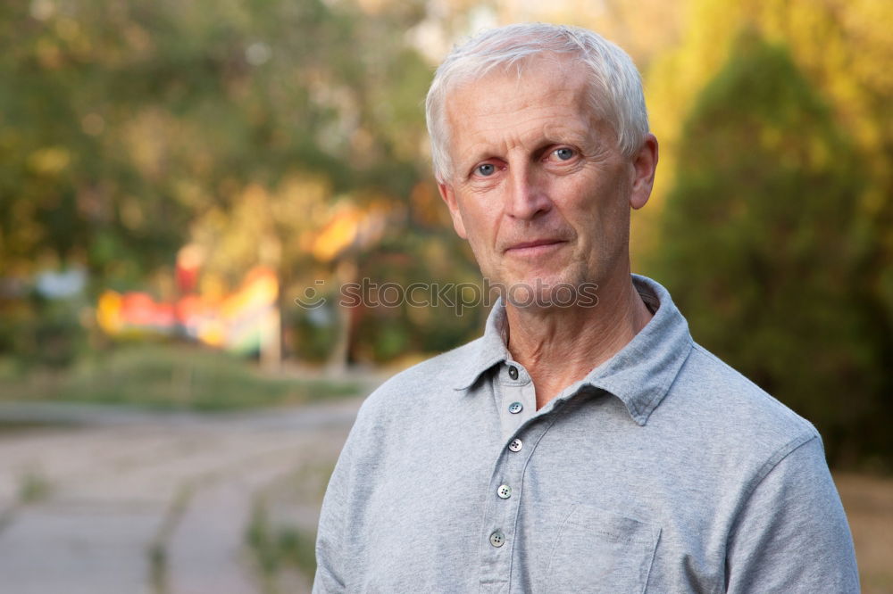 Similar – Senior citizen out and about in the countryside