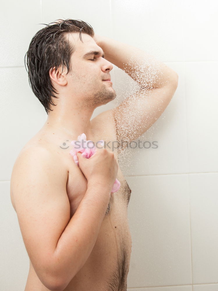 Similar – Old man taking a shower