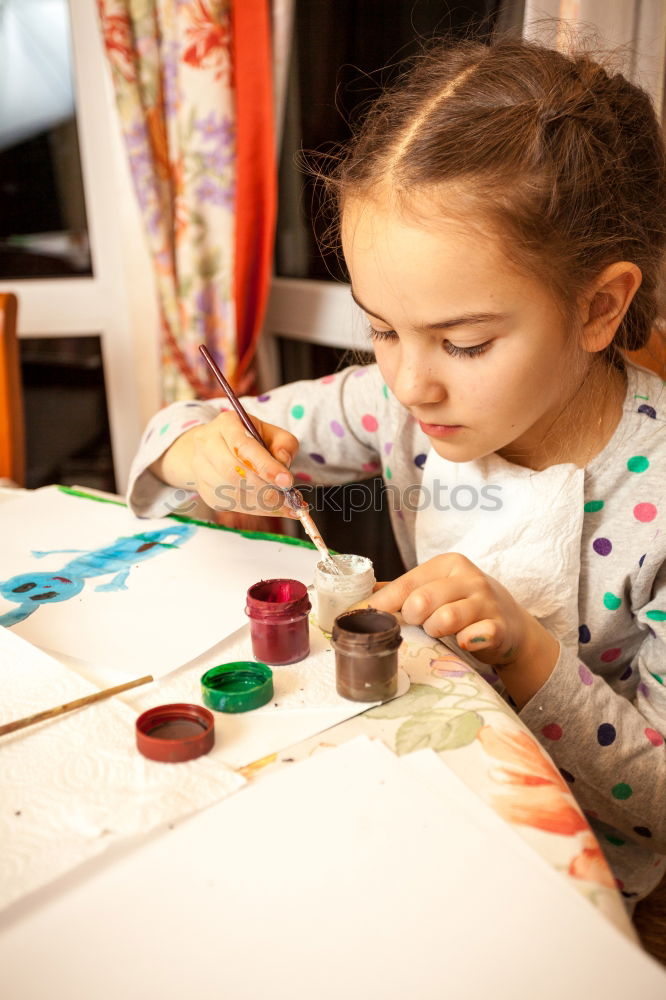 Image, Stock Photo Toddler boy crafting christmas cards and gifts at home