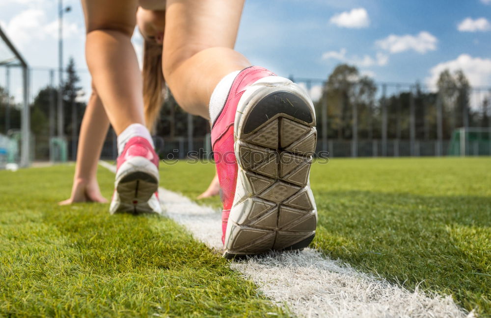 Similar – Image, Stock Photo Soccer player getting ready